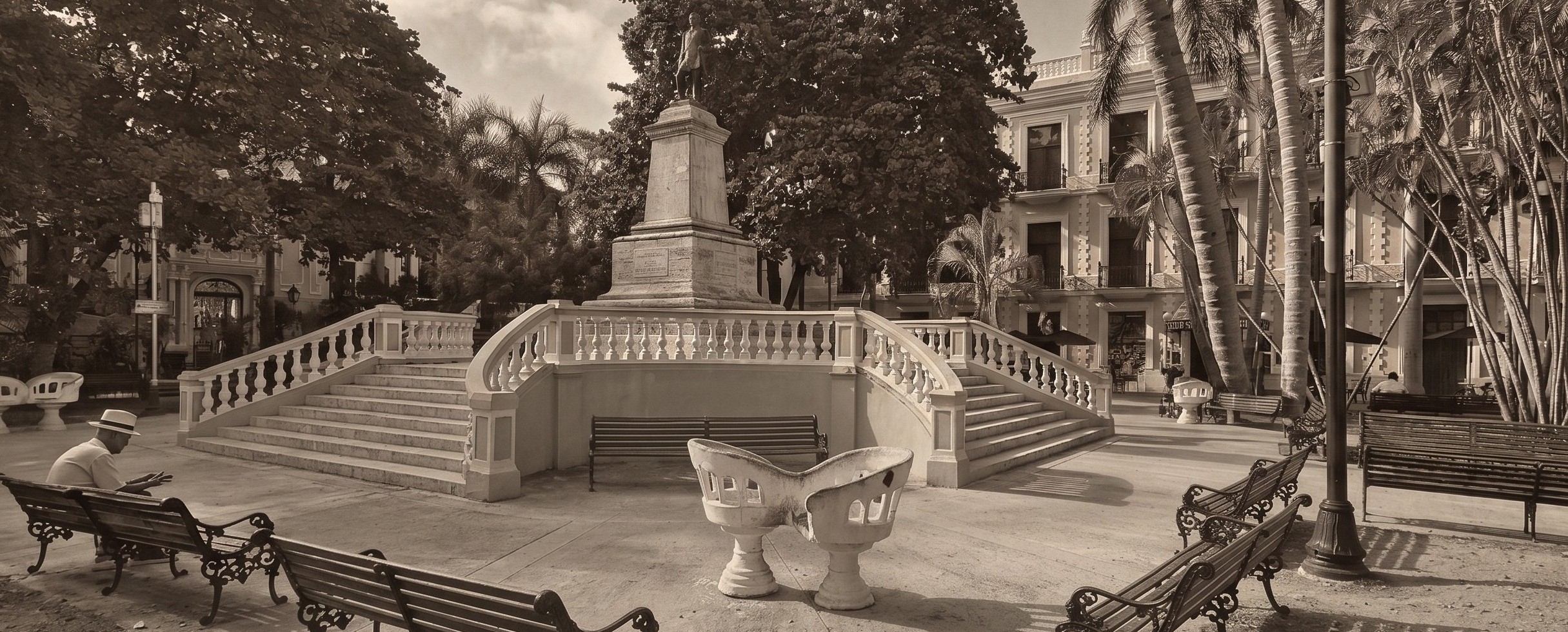 Imagen de simulación Histórica: Parque Hidalgo, Mérida, Yucatán 1920